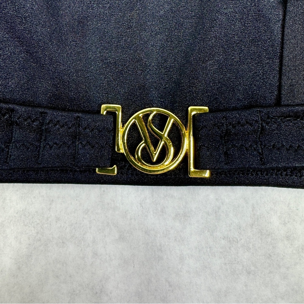 VICTORIA’S SECRET Black One-Shoulder Bikini Set with Gold Hardware - Sz M - Picture 5 of 10